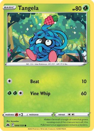 Tangela - 004/159 - Reverse Holofoil SWSH Crown Zenith - Common
