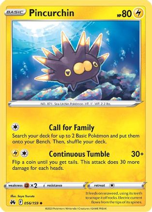 Pincurchin - 056/159 SWSH Crown Zenith - Uncommon