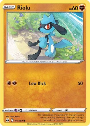 Riolu - 071/159 SWSH Crown Zenith - Common