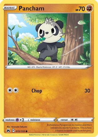 Pancham - 072/159 SWSH Crown Zenith - Common