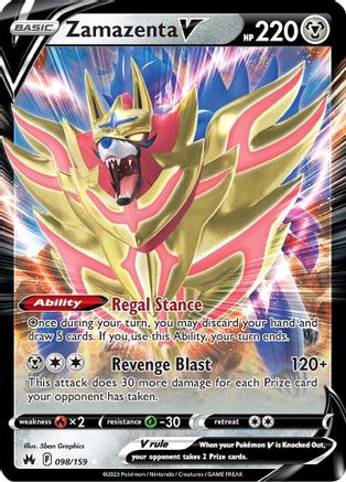 Zamazenta V - 098/159 - Holofoil SWSH Crown Zenith - Ultra Rare