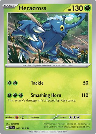 Heracross - 006/193 - Reverse Holofoil SV02 Paldea Evolved - Uncommon