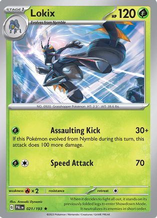 Lokix - 021/193 - Reverse Holofoil SV02 Paldea Evolved - Rare