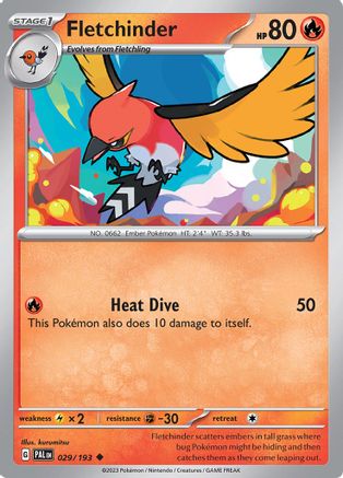 Fletchinder - 029/193 - Reverse Holofoil SV02 Paldea Evolved - Uncommon