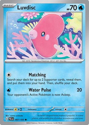 Luvdisc - 047/193 - Reverse Holofoil SV02 Paldea Evolved - Common