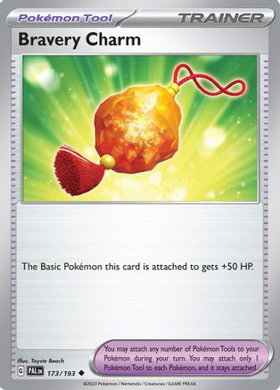 Bravery Charm - 173/193 - Reverse Holofoil SV02 Paldea Evolved - Uncommon