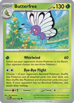 Butterfree - 012/165 - Reverse Holofoil SV Scarlet & Violet 151 - Uncommon
