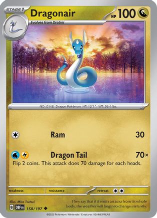 Dragonair - 158/197 - Reverse Holofoil SV03 Obsidian Flames - Uncommon