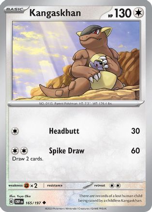 Kangaskhan - 165/197 SV03 Obsidian Flames - Uncommon