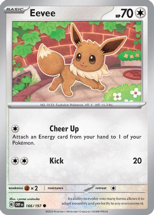 Eevee - 166/197 - Reverse Holofoil SV03 Obsidian Flames - Common