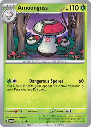 Amoonguss - 010/197 - Reverse Holofoil SV03 Obsidian Flames - Uncommon