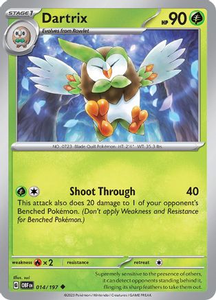 Dartrix - 014/197 SV03 Obsidian Flames - Uncommon