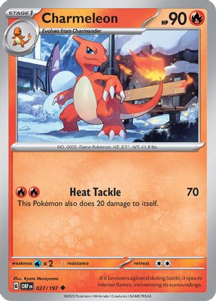 Charmeleon - 027/197 - Reverse Holofoil SV03 Obsidian Flames - Uncommon