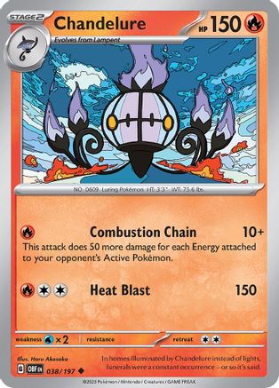 Chandelure - 038/197 SV03 Obsidian Flames - Uncommon