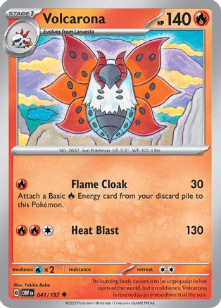 Volcarona - 041/197 - Reverse Holofoil SV03 Obsidian Flames - Uncommon