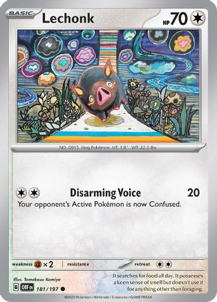 Lechonk - 181/197 - Reverse Holofoil SV03 Obsidian Flames - Common