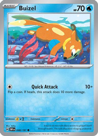 Buizel - 048/197 - Reverse Holofoil SV03 Obsidian Flames - Common