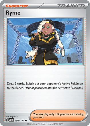 Ryme - 194/197 - Reverse Holofoil SV03 Obsidian Flames - Common