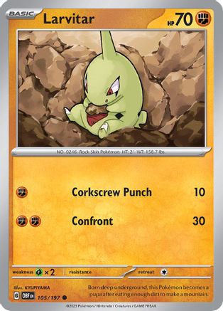 Larvitar - 105/197 SV03 Obsidian Flames - Common