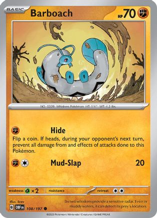 Barboach - 108/197 SV03 Obsidian Flames - Common