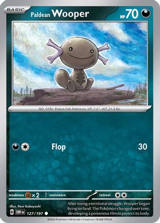Paldean Wooper - 127/197 - Reverse Holofoil SV03 Obsidian Flames - Common