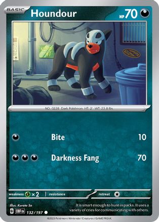 Houndour - 132/197 SV03 Obsidian Flames - Common