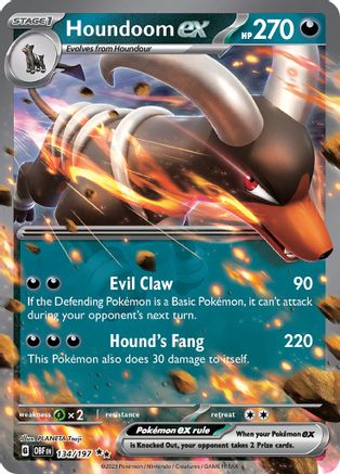 Houndoom ex - 134/197 - Holofoil SV03 Obsidian Flames - Double Rare
