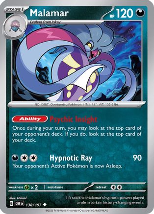 Malamar - 138/197 SV03 Obsidian Flames - Uncommon