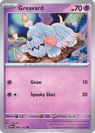Greavard - 099/197 - Reverse Holofoil SV03 Obsidian Flames - Common