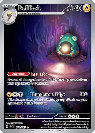 Bellibolt - 201/197 - Holofoil SV03 Obsidian Flames - Illustration Rare