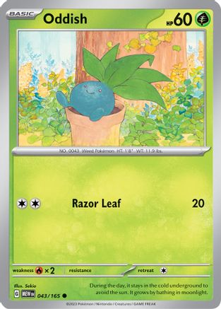 Oddish - 043/165 - Reverse Holofoil SV Scarlet & Violet 151 - Common
