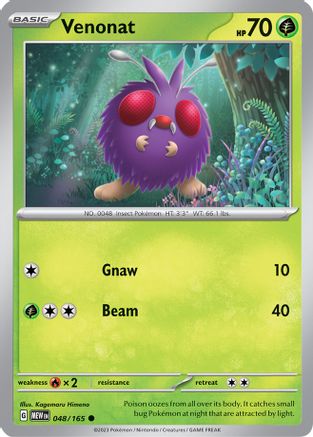 Venonat - 048/165 - Reverse Holofoil SV Scarlet & Violet 151 - Common
