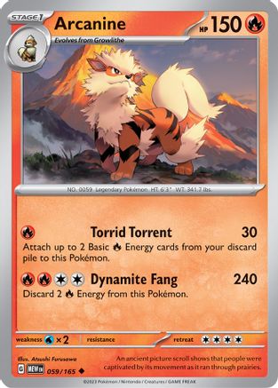 Arcanine - 059/165 SV Scarlet & Violet 151 - Uncommon