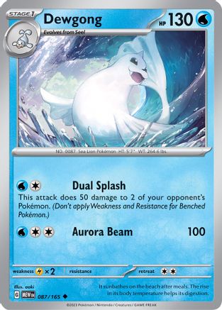 Dewgong - 087/165 - Reverse Holofoil SV Scarlet & Violet 151 - Uncommon