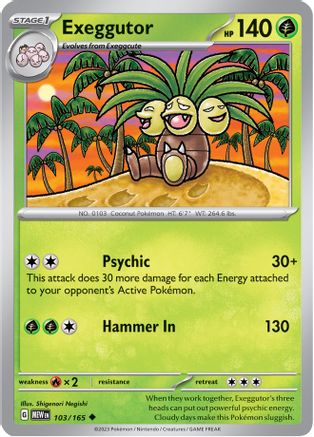 Exeggutor - 103/165 - Reverse Holofoil SV Scarlet & Violet 151 - Uncommon
