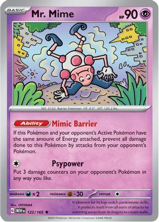 Mr. Mime - 122/165 - Holofoil SV Scarlet & Violet 151 - Rare