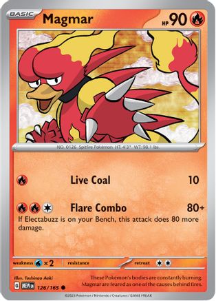Magmar - 126/165 - Reverse Holofoil SV Scarlet & Violet 151 - Common