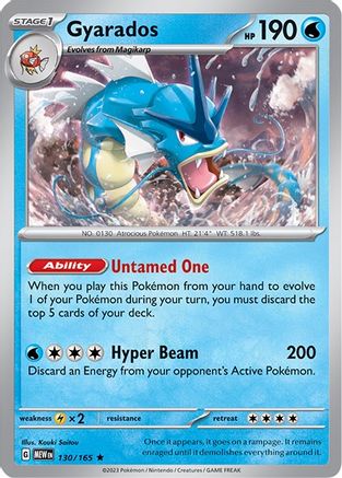 Gyarados - 130/165 - Reverse Holofoil SV Scarlet & Violet 151 - Rare