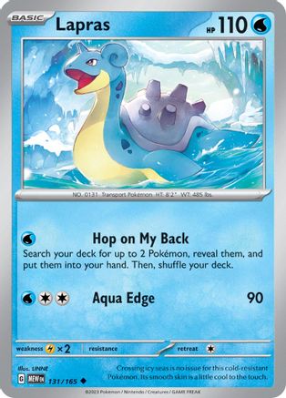 Lapras - 131/165 - Reverse Holofoil SV Scarlet & Violet 151 - Uncommon