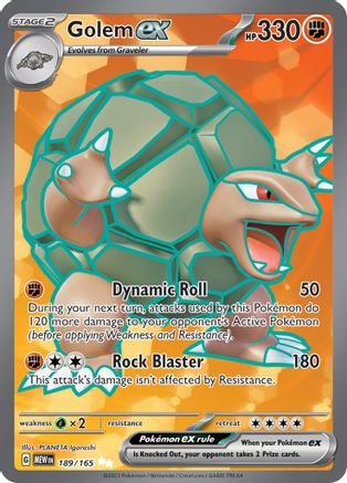 Golem ex - 189/165 - Holofoil SV Scarlet & Violet 151 - Ultra Rare