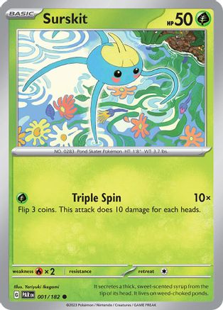 Surskit - 001/182 - Reverse Holofoil SV04 Paradox Rift - Common