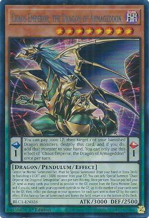 Chaos Emperor, the Dragon of Armageddon (Silver) (BLC1-EN026) - Battles of Legend: Chapter 1 1st Edition