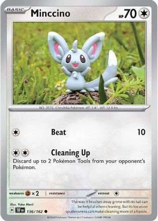 Minccino - 136/162 - Reverse Holofoil SV05 Temporal Forces - Common