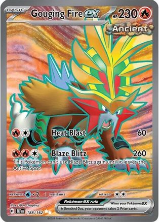Gouging Fire ex - 188/162 - Holofoil SV05 Temporal Forces - Ultra Rare