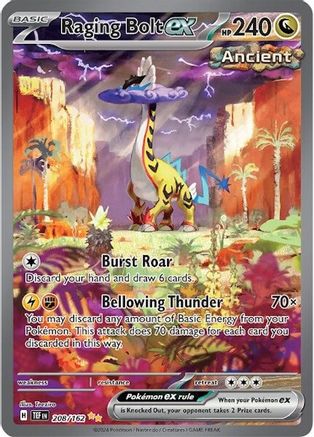 Raging Bolt ex - 208/162 - Holofoil SV05 Temporal Forces - Special Illustration Rare