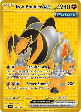 Iron Boulder ex - 217/162 - Holofoil SV05 Temporal Forces - Hyper Rare