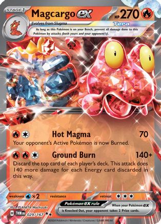 Magcargo ex - 029/167 - Holofoil SV06 Twilight Masquerade - Double Rare