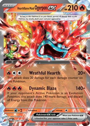 Hearthflame Mask Ogerpon ex - 040/167 - Holofoil SV06 Twilight Masquerade - Double Rare