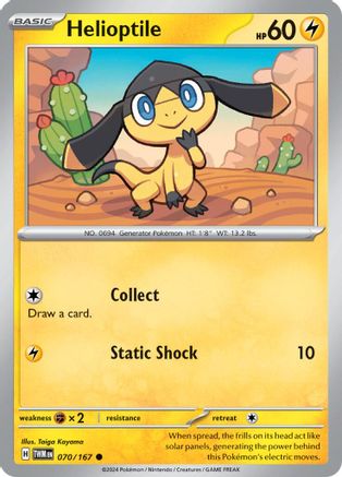 Helioptile - 070/167 - Reverse Holofoil SV06 Twilight Masquerade - Common