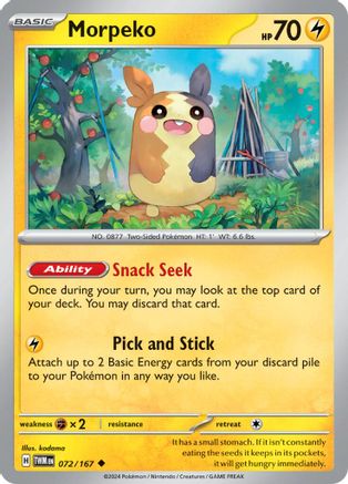 Morpeko - 072/167 - Reverse Holofoil SV06 Twilight Masquerade - Uncommon